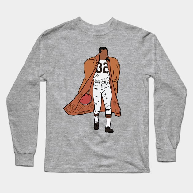 Jim Brown Iconic Walk-Off Long Sleeve T-Shirt by rattraptees